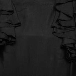 Pre Owned See by Chloe Black Crepe Ruffled Sleeves Midi Dress M