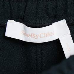 Pre Owned See by Chloe Black Crepe Side Trim Detail Pants L