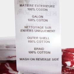 Pre Owned See by Chloe Red Floral Printed Cotton Lace Trimmed Mini Skirt S