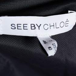 Pre Owned See by Chloe Black Modal Knit Neck Trim Tunic L