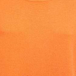 مملوكة مسبقًا See by Chloe Burnt Brown Stretch Knit Ruffled Hem Shift Dress XL