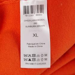 مملوكة مسبقًا See by Chloe Burnt Brown Stretch Knit Ruffled Hem Shift Dress XL