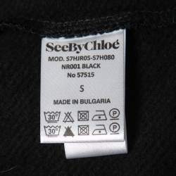 See by Chloe Black Knit High-Neck Sweater Dress S