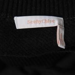 See by Chloe Black Knit High-Neck Sweater Dress S