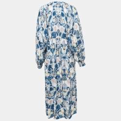 Pre Owned See by Chloe Blue Tarot Card Print Crepe Caftan Dress M