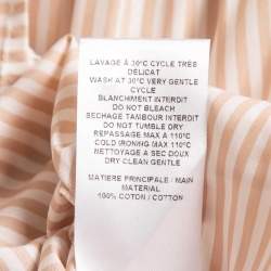 Pre Owned See by Chloe Beige Striped Cotton Ruffled Shirt S