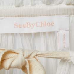 See by Chloe Snow White Cotton & Silk Flared Blouse S