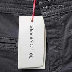 Pre Owned See by Chloe Grey Cotton Straight-Leg Jeans M