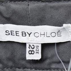 Pre Owned See by Chloe Grey Cotton Straight-Leg Jeans M