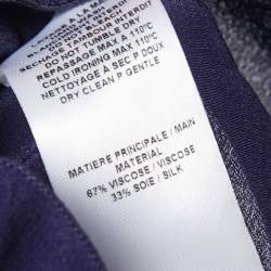 Pre Owned See by Chloe Dark Purple Crepe Ruffle Detail High Neck Long Sleeve Top M