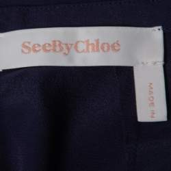 Pre Owned See by Chloe Dark Purple Crepe Asymmetrical Knee Length Skirt M