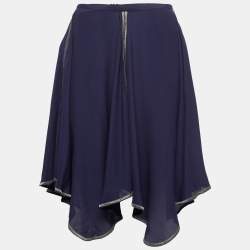 Pre Owned See by Chloe Dark Purple Crepe Asymmetrical Knee Length Skirt M