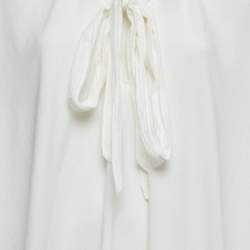 Pre Owned See by Chloe White Cotton Ruffle Detailed Asymmetrical Maxi Dress M