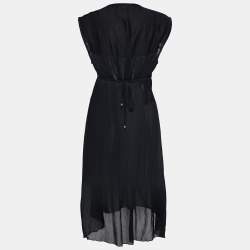 Pre Owned See by Chloe Black Cotton Lace Trim Tie Detail Mini Dress XL