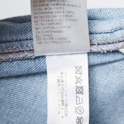 Pre Owned See by Chloe Blue Washed Denim Raw-Trimmed Midi Skirt L