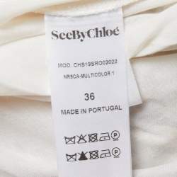 Pre Owned See by Chloe Brown/Yellow Tiger Print Silk Tie Waist Sleeveless Short Dress S