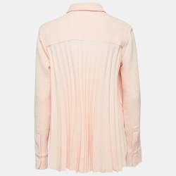 مملوكة مسبقًا See by Chloe Salmon Pink Textured Crepe Button Front Shirt M