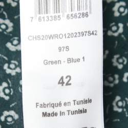 Pre Owned See by Chloe Dark Green Dotted & Floral Printed Crepe Wrap Midi Dress L