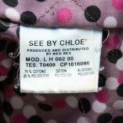 Pre Owned See by Chloe Blue Distressed Corduroy Button Front Cropped Jacket S