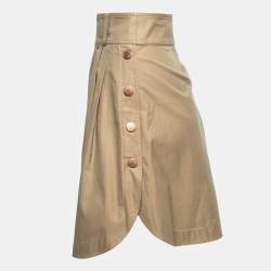 See by Chloe Khakhi Cotton Side Button Detail Pleated Shorts L