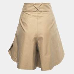 See by Chloe Khakhi Cotton Side Button Detail Pleated Shorts L
