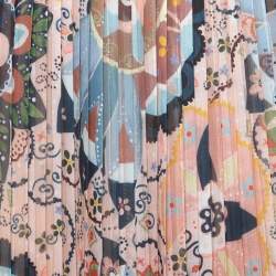 Pre Owned See by Chloe Multicolor Floral Printed Crepe Pleated Maxi Skirt L