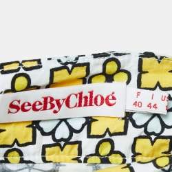 Pre Owned See by Chloe Black All-Over Print Cotton Sleeveless Mini Dress M