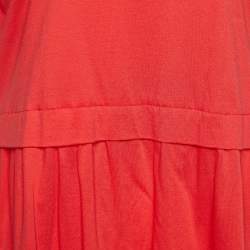 Pre Owned See by Chloé Coral Red Cotton Knit Mini Dress M