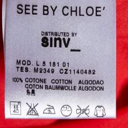 Pre Owned See by Chloé Coral Red Cotton Knit Mini Dress M