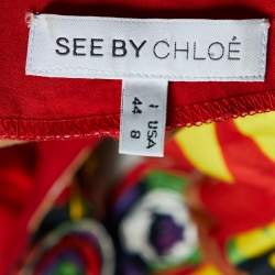 Pre Owned See by Chloe Multicolor Floral Printed Cotton & Silk Mini Dress L