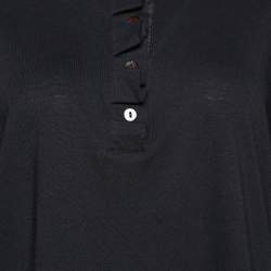 Pre Owned See by Chloe Black Cotton Knit & Silk Shift Dress L