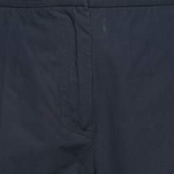 Pre Owned See by Chloe Navy Blue Cotton Pleated Wide Leg Trousers M