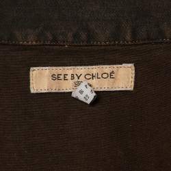 Pre Owned See by Chloe Brown Denim Button Front Jacket XL