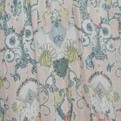 Pre Owned See by Chloe Pink Printed Pleated Crepe Midi Skirt S