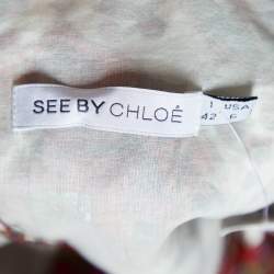 Pre Owned See by Chloe Multicolor Medallion Print Silk Sleeveless Dress M