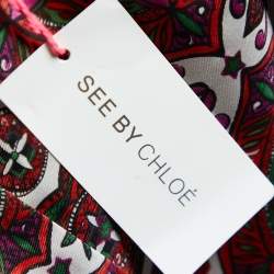 Pre Owned See by Chloe Multicolor Medallion Print Silk Sleeveless Dress M