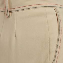 Pre Owned See by Chloe Beige Crepe Stitch Detail Tapered Trousers M