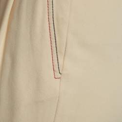 Pre Owned See by Chloe Beige Crepe Stitch Detail Tapered Trousers M