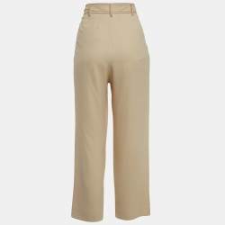 Pre Owned See by Chloe Beige Crepe Stitch Detail Tapered Trousers M