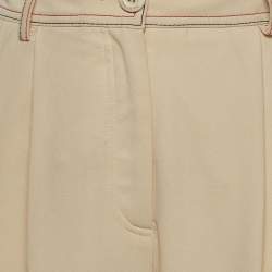Pre Owned See by Chloe Beige Crepe Stitch Detail Tapered Trousers M
