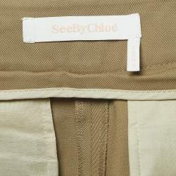 Pre Owned See by Chloe Beige Cotton Pleated Trousers S