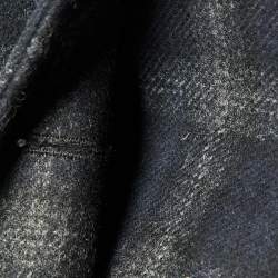 Pre Owned See by Chloe Black Checked Wool Double Breasted Coat M