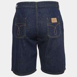 Pre Owned See by Chloe Blue Logo Embroidered Denim Shorts M Waist 30''