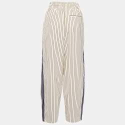 Pre Owned See by Chloé Cream Pinstripe Crepe Wide- Leg Trousers S