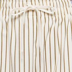 Pre Owned See by Chloé Cream Pinstripe Crepe Wide- Leg Trousers S
