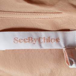 Pre Owned See by Chloe Anemone Pink Silk Blend Tie Neck Blouse M