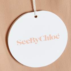 Pre Owned See by Chloe Anemone Pink Silk Blend Tie Neck Blouse M