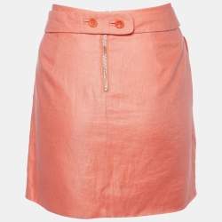 See by Chloé Coral Pink Linen Mini Skirt S