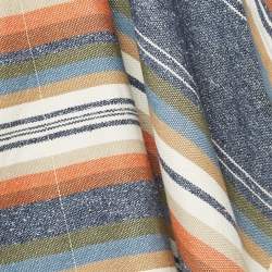 See by Chloe Multicolor Striped Canvas Fringe Detail Poncho M/L