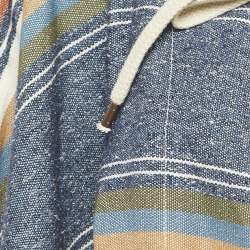See by Chloe Multicolor Striped Canvas Fringe Detail Poncho M/L